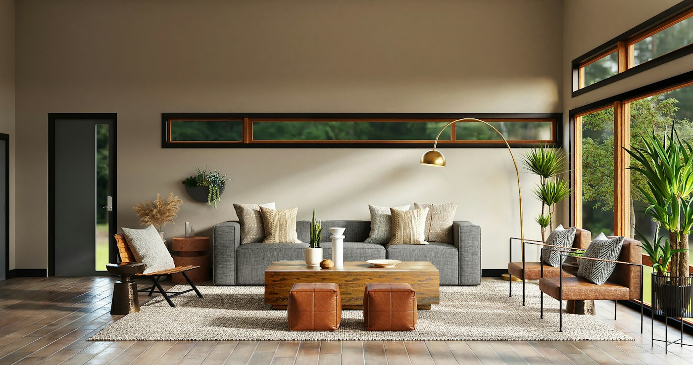A bright living room interior, no people